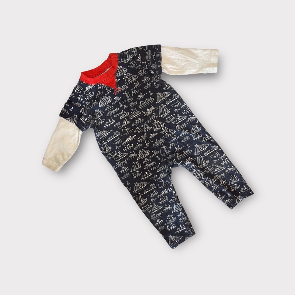 Tea Collection Boat Pattern Romper - Picture 3 of 6